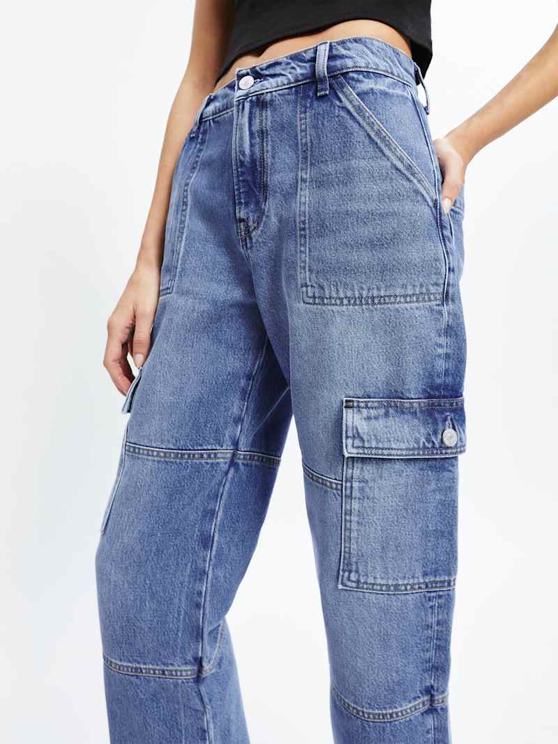 Mckenna Mid Rise Slouch Cargo Jeans