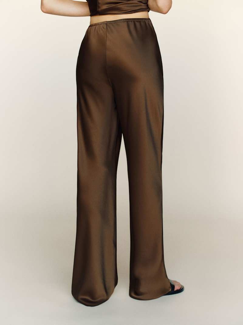 Gale Satin Mid Rise Bias Pant
