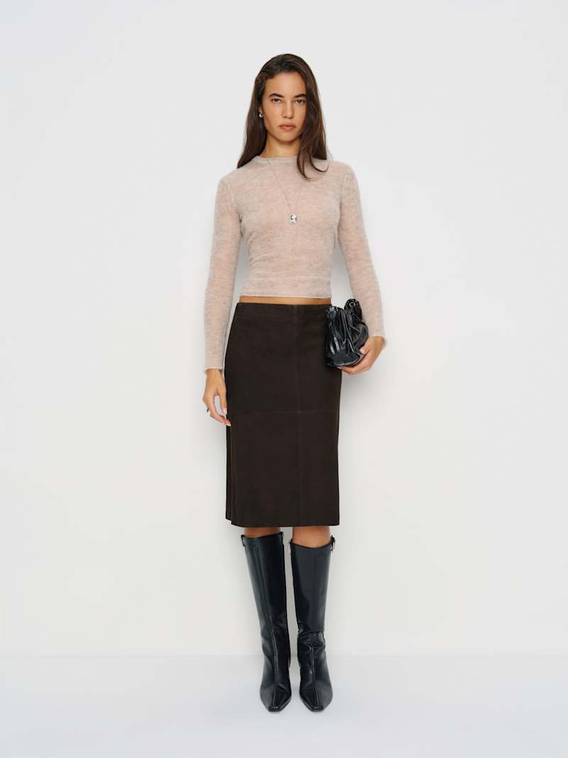 Veda Barrow Leather Low Waist Skirt