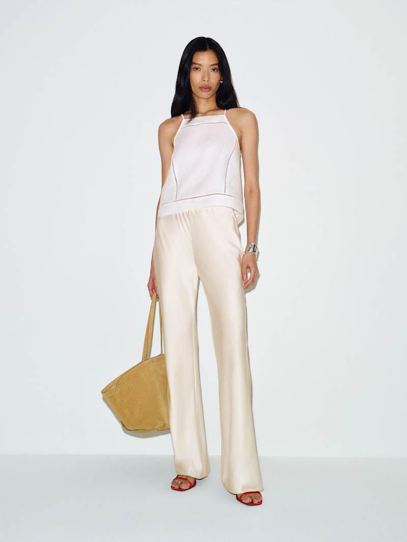 Gale Satin Mid Rise Bias Short Pant