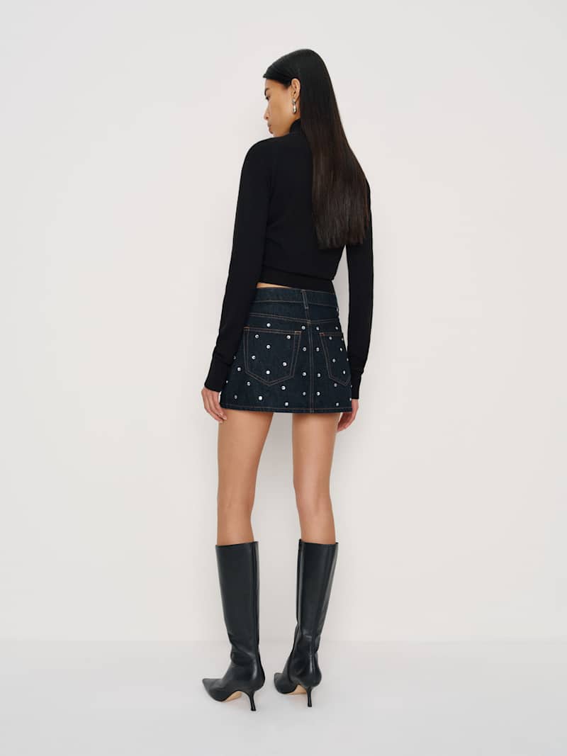 Hazel Low Rise Denim Mini Skirt