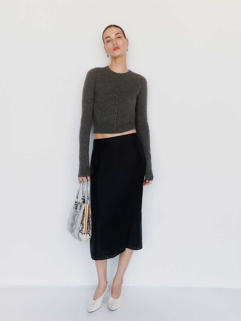 Caspia Cashmere Cropped Cardigan