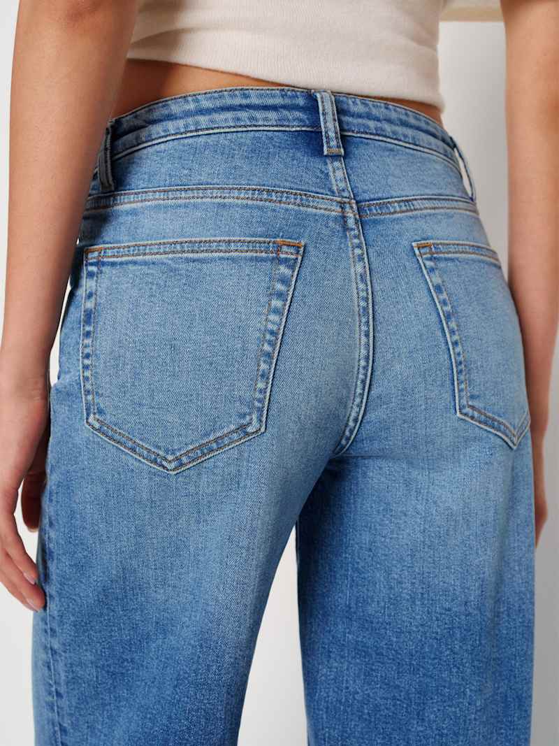 Greta Super Stretch Low Rise Wide Leg Jeans