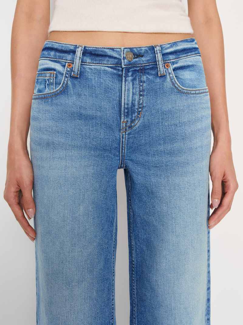 Greta Super Stretch Low Rise Wide Leg Jeans