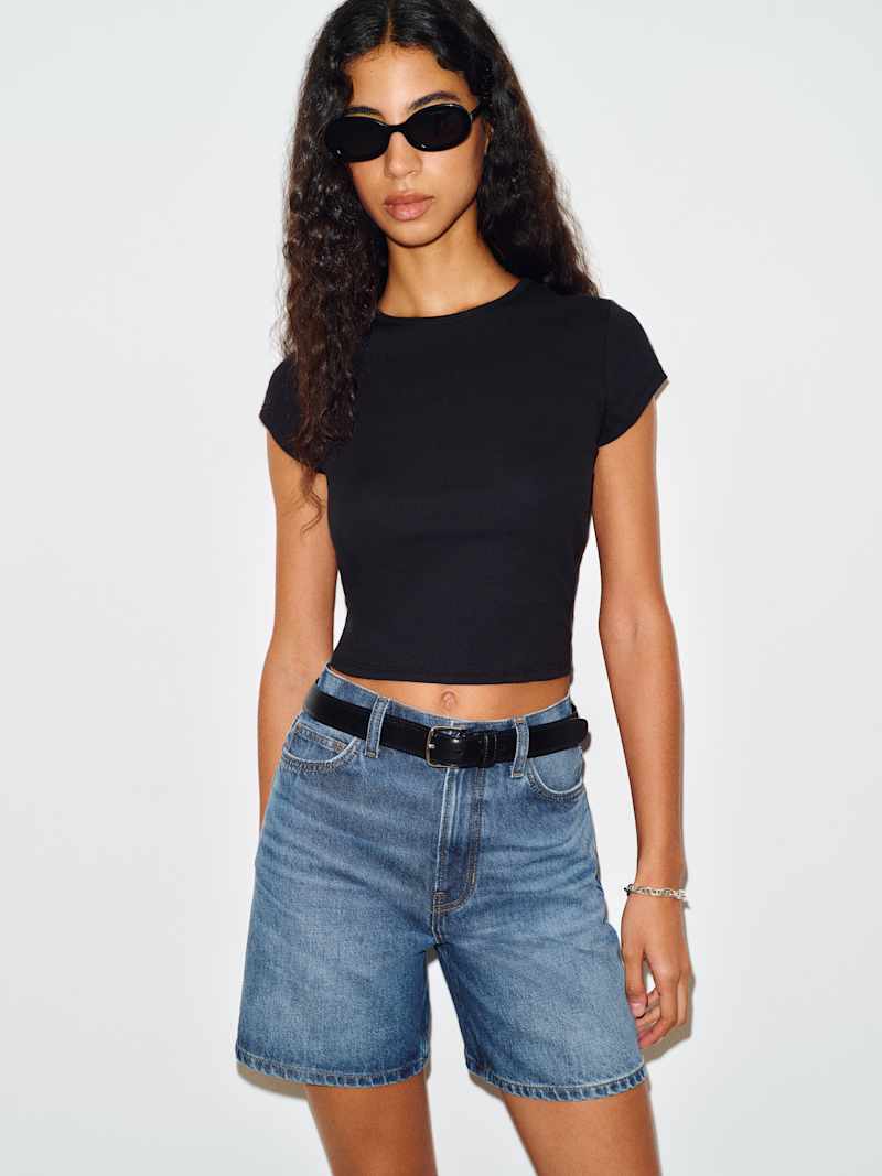 Saige High Rise 4” Jean Shorts