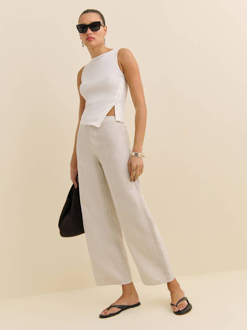 Joni Linen Cropped Pant