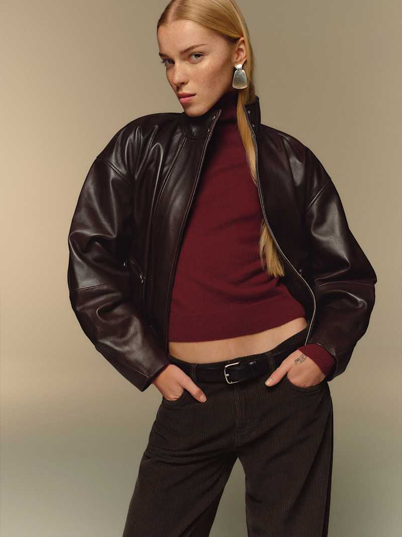Veda Harrison Leather Oversized Bomber