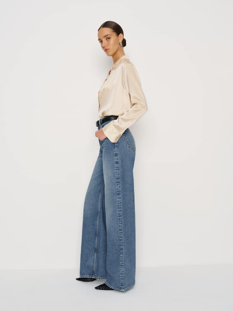 Cary High Rise Slouchy Wide Leg Short Jeans