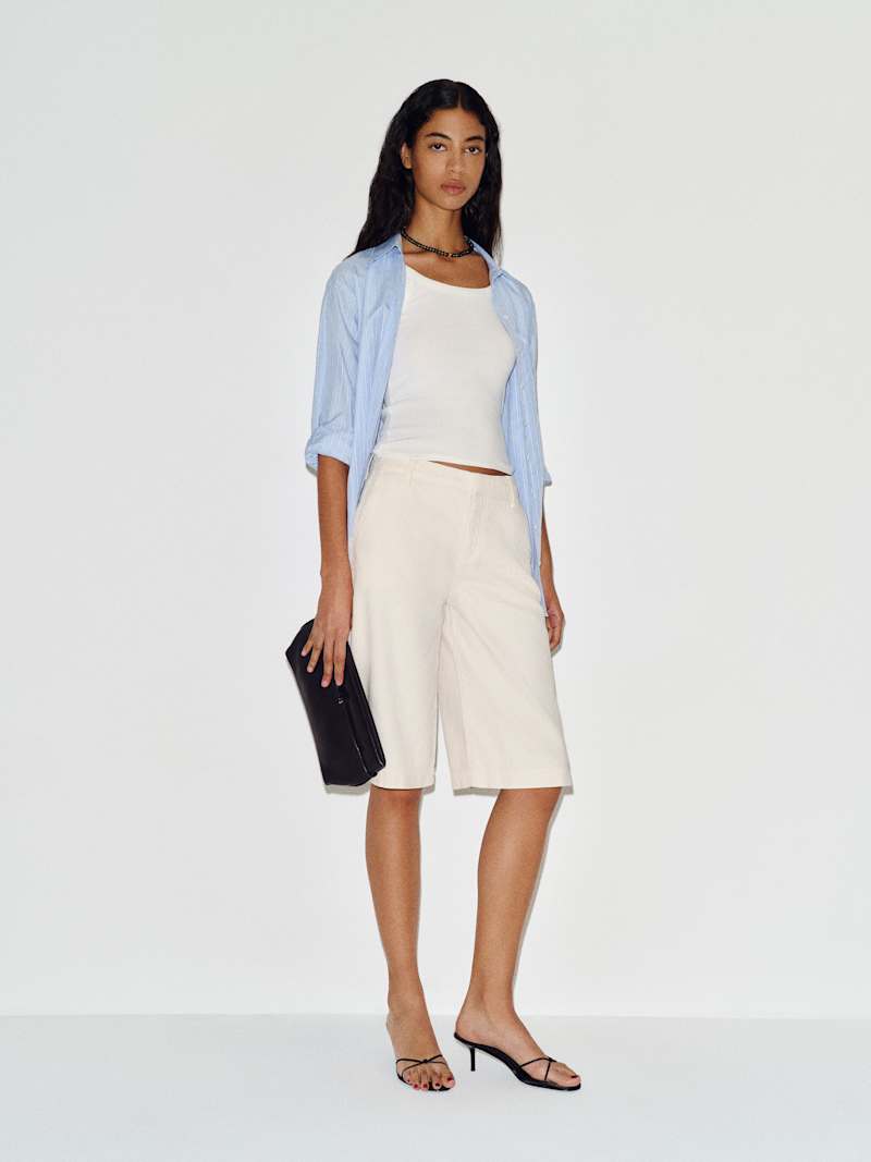 Elio Low Rise 14 In Denim Trouser Shorts
