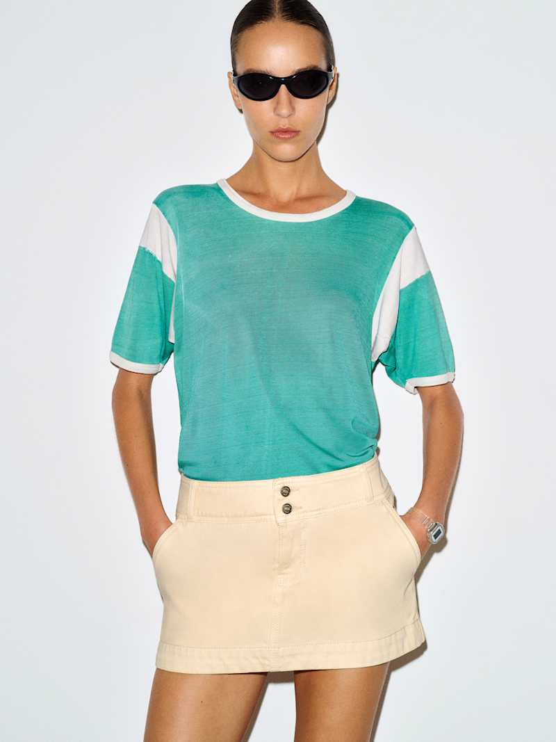 Tanya Low Rise Denim Mini Skirt