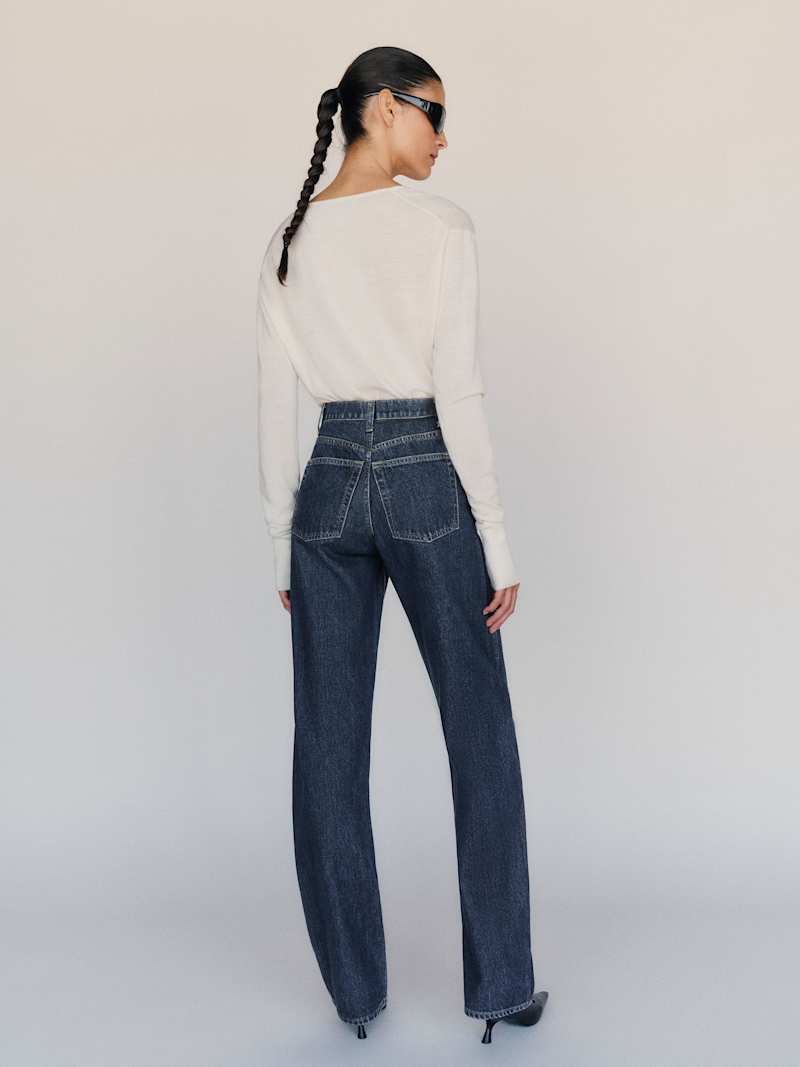 Gina High Rise Bow Leg Jeans