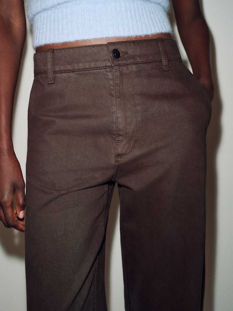 Brian Mid Rise Arc Leg Twill Pants