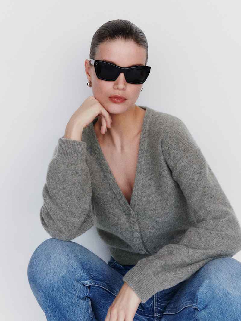 Sloane Regenerative Wool Cropped V-Neck Cardigan