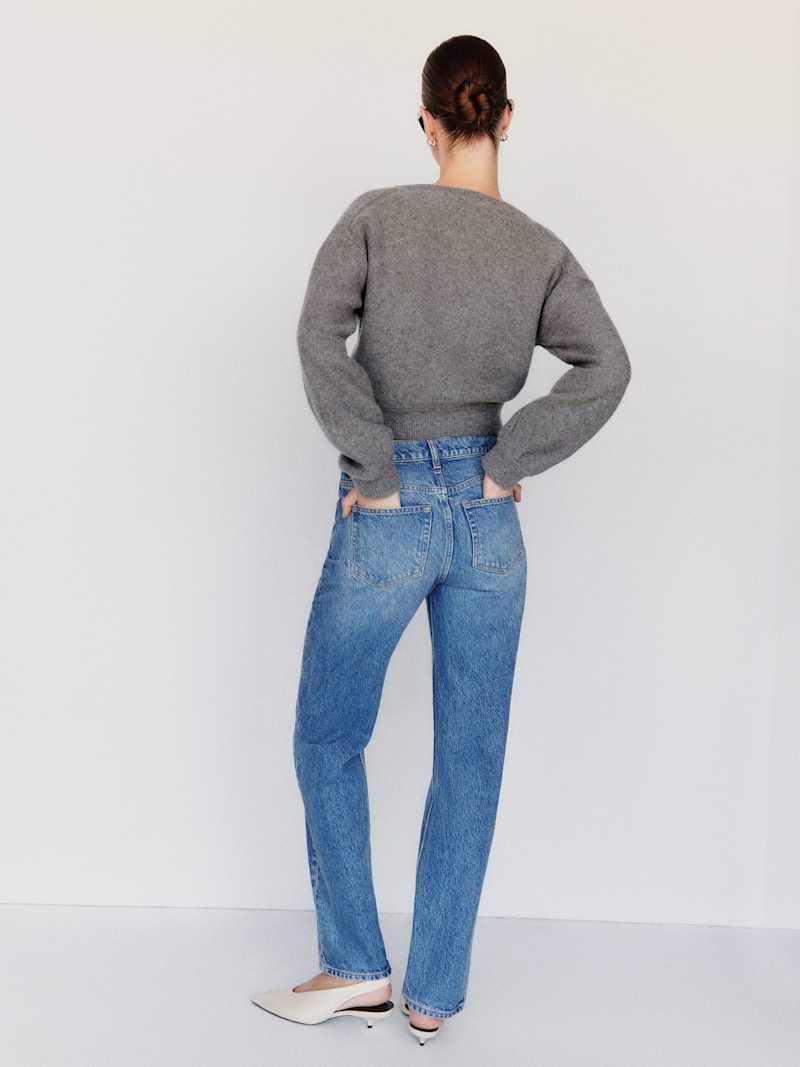 Sloane Regenerative Wool Cropped V-Neck Cardigan