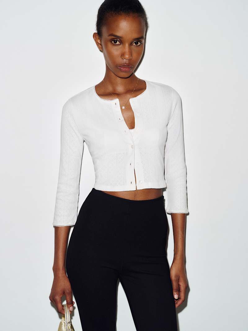 Gia Pointelle Knit Cardigan