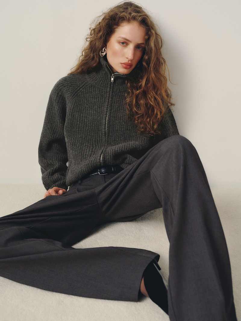 Joann Regen Wool Zip Sweater Jacket