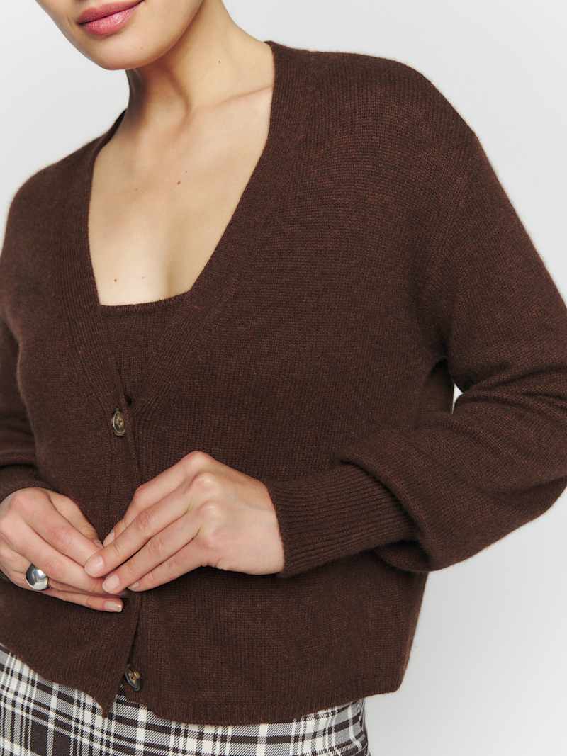Varenne Cashmere Tank And Cardi Set