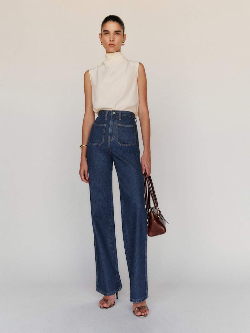 Alyssa Stretch High Rise Wide Leg Jeans