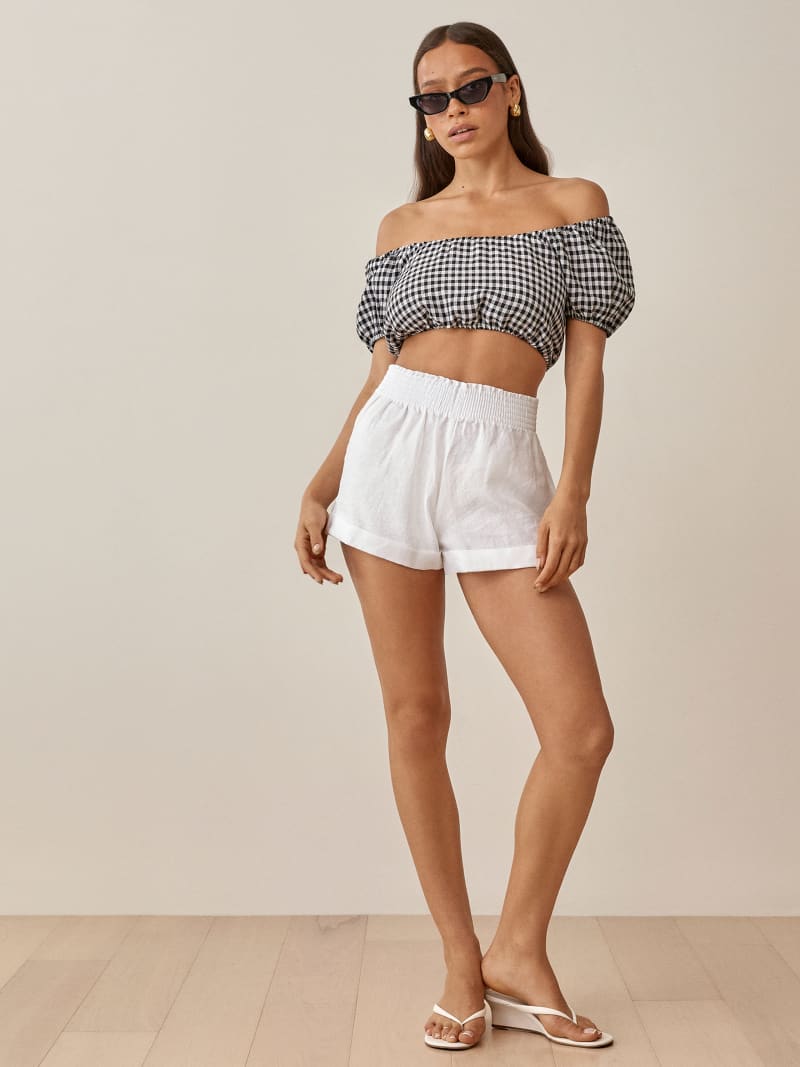 Scallop Linen Top